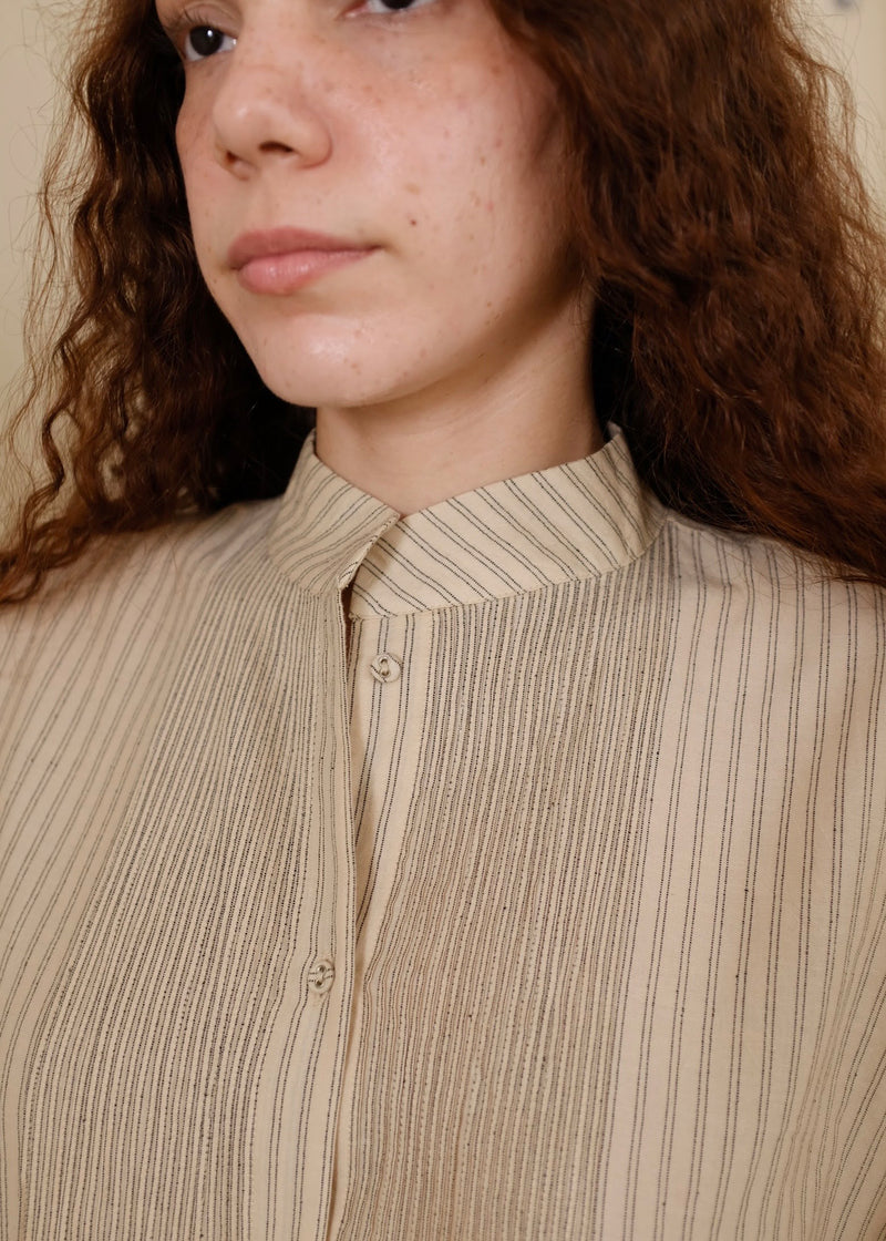 Rue Top handwoven cotton top/shirt by MASON AND MILL in beige for women Worldwide