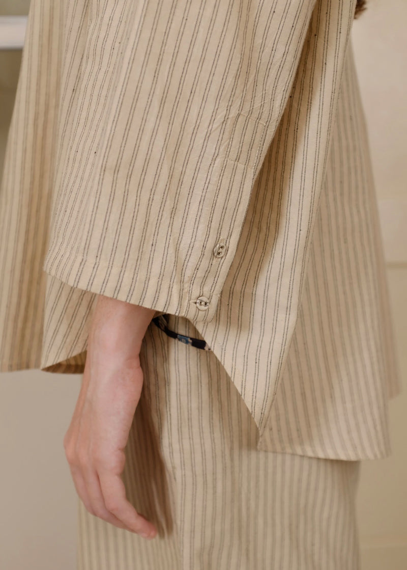 Rue Top handwoven cotton top/shirt by MASON AND MILL in beige for women Worldwide