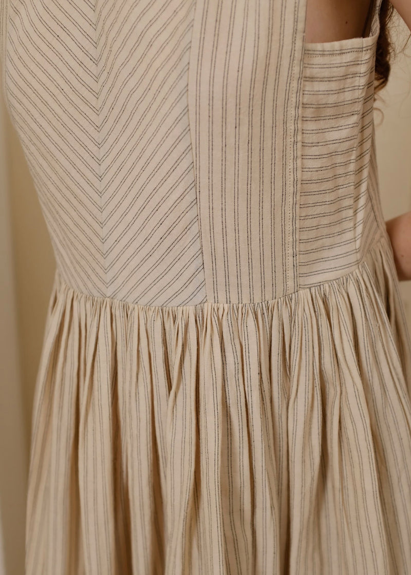Alaia Dress handwoven cotton dress by MASON AND MILL in beige for women Worldwide
