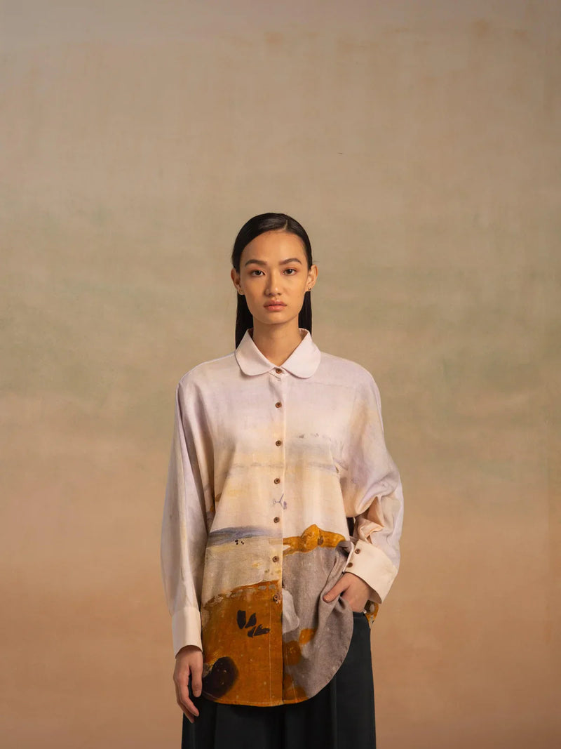 Kiera Shirt - Meadow Print cotton Top & Tunics,Shirt by CORD for women Worldwide