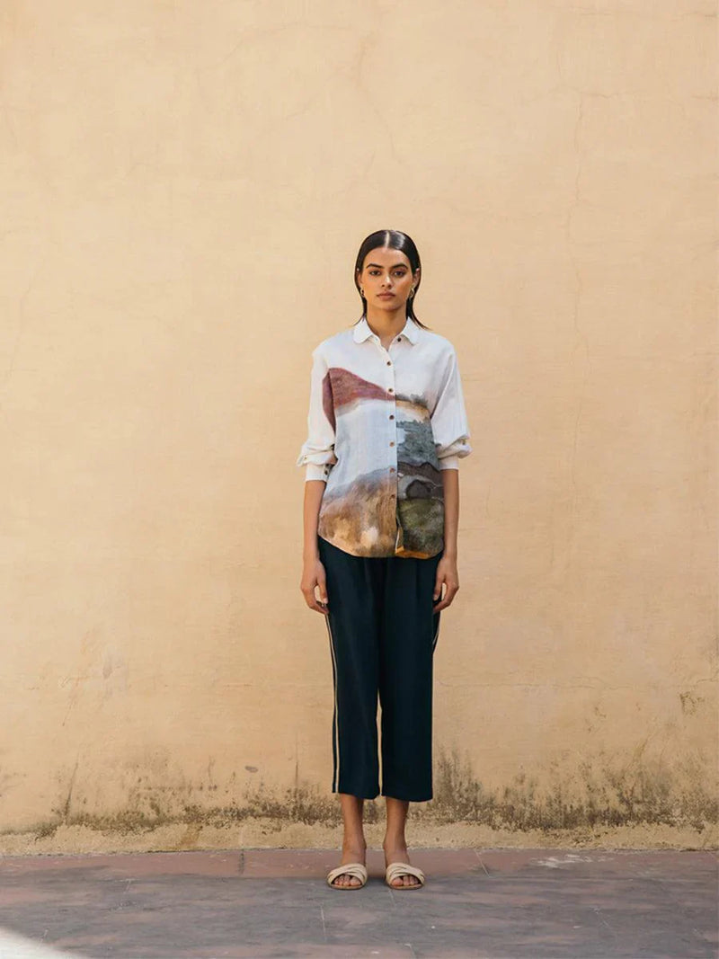 Kiera Shirt - Canyon Print cotton Top & Tunics,Shirt by CORD for women Worldwide