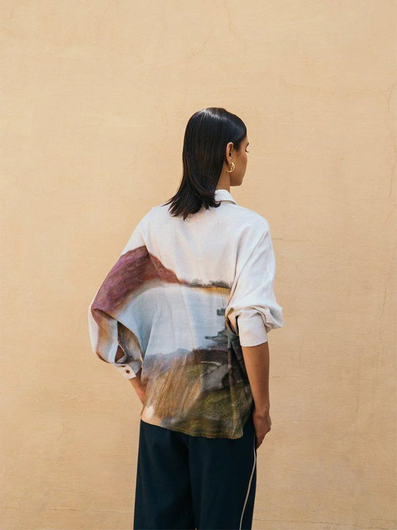 Kiera Shirt - Canyon Print cotton Top & Tunics,Shirt by CORD for women Worldwide