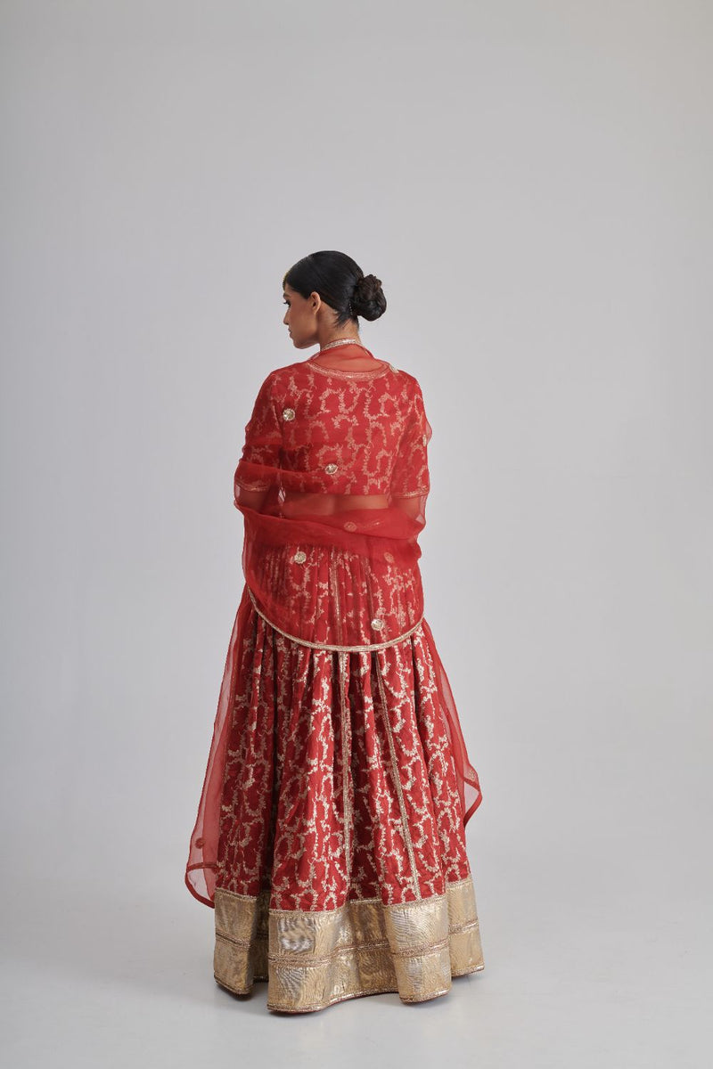 INAAYAT DUPATTA organza by Rashika Mittal in red color for women Worldwide