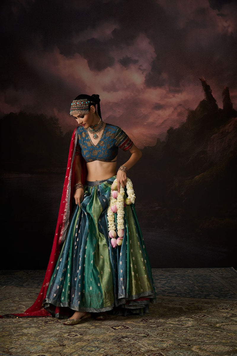 INAYA SKIRT chanderi by SWATTI KAPOOR in multi color for women Worldwide