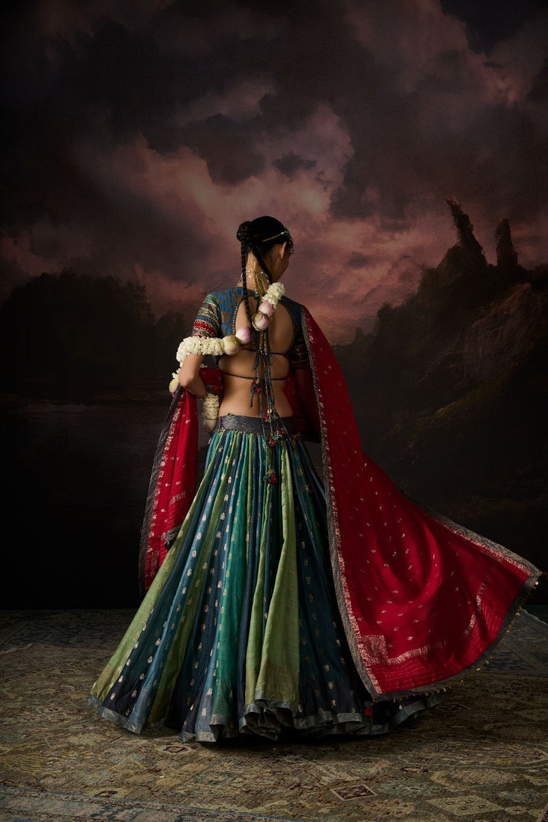 INAYA SKIRT chanderi by SWATTI KAPOOR in multi color for women Worldwide