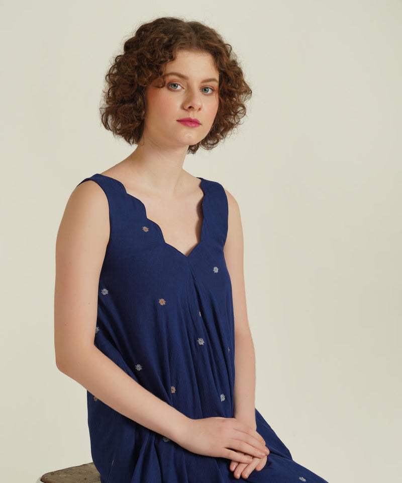 ROYALE XXI cotton by Indigo Dreams in blue color for women Worldwide