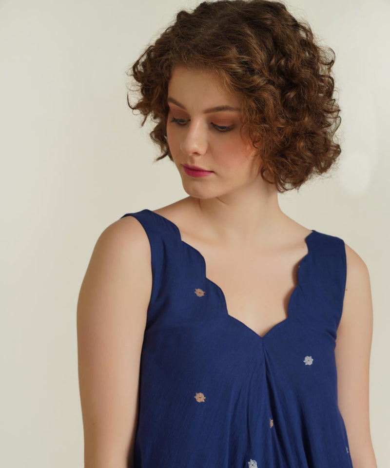 ROYALE XXI cotton by Indigo Dreams in blue color for women Worldwide