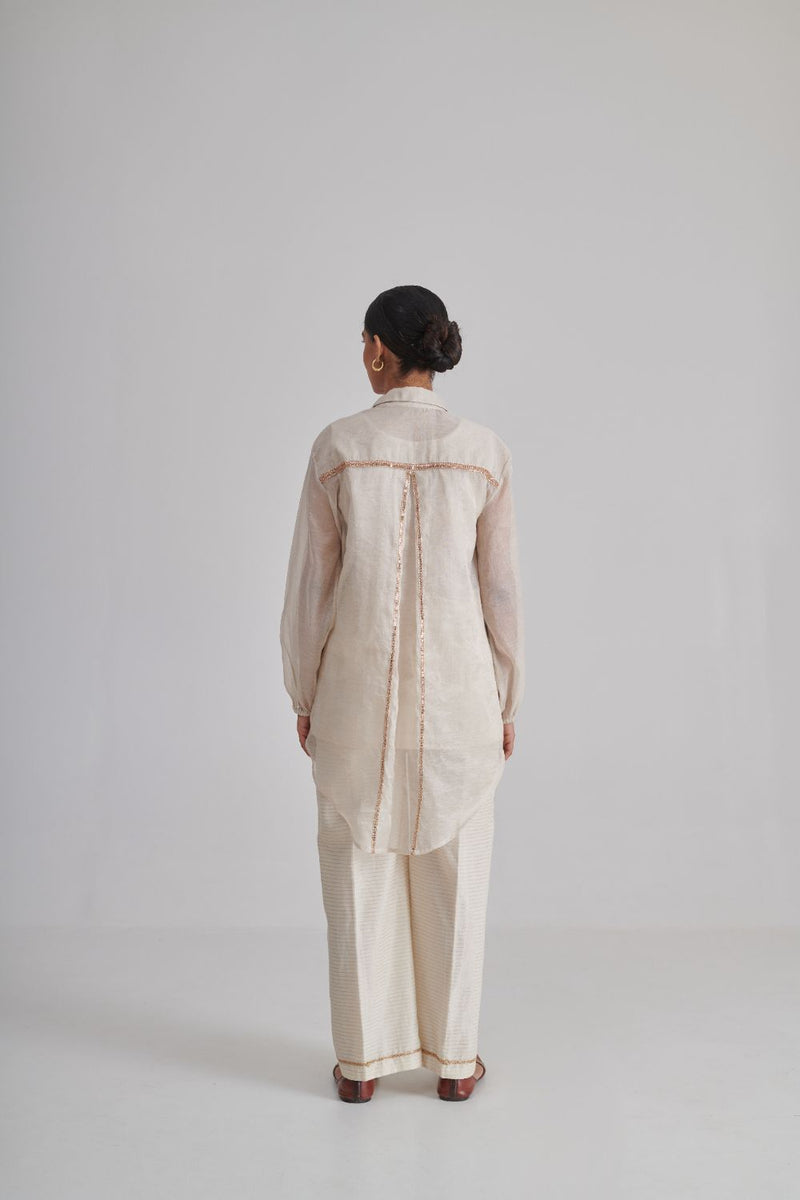 IRAADAY & RAYA SHIRT, SLIP & PANT silk by Rashika Mittal in ivory color for women Worldwide