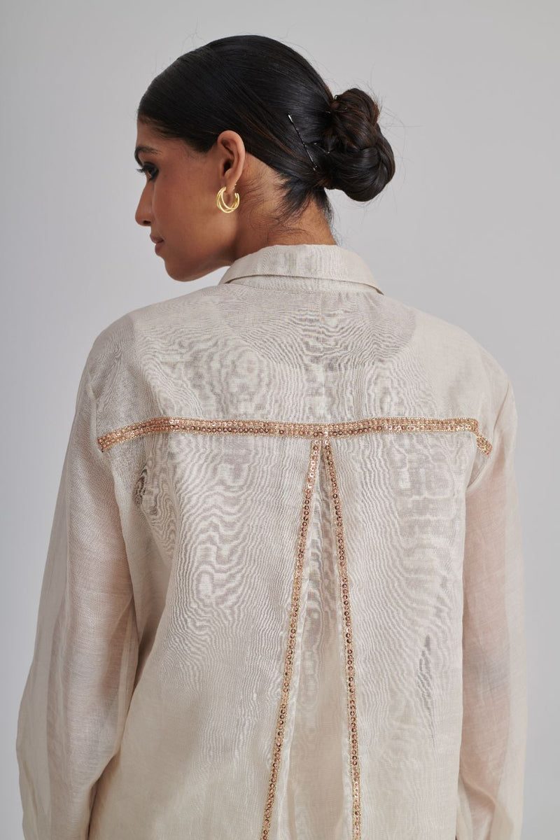 IRAADAY & RAYA SHIRT, SLIP & PANT silk by Rashika Mittal in ivory color for women Worldwide