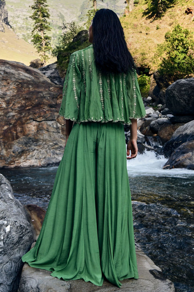 Isadora Jacket Set crepe by Paulmi & Harsh-kahan Sep'26 in green for women Worldwide