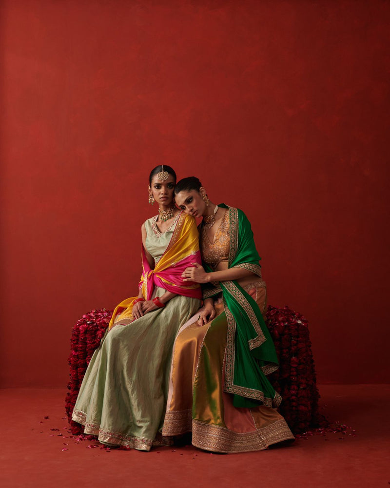 ISHQ-e-GUL & INARA LEHENGA & BLOUSE georgette by Rashika Mittal in multi color for women Worldwide