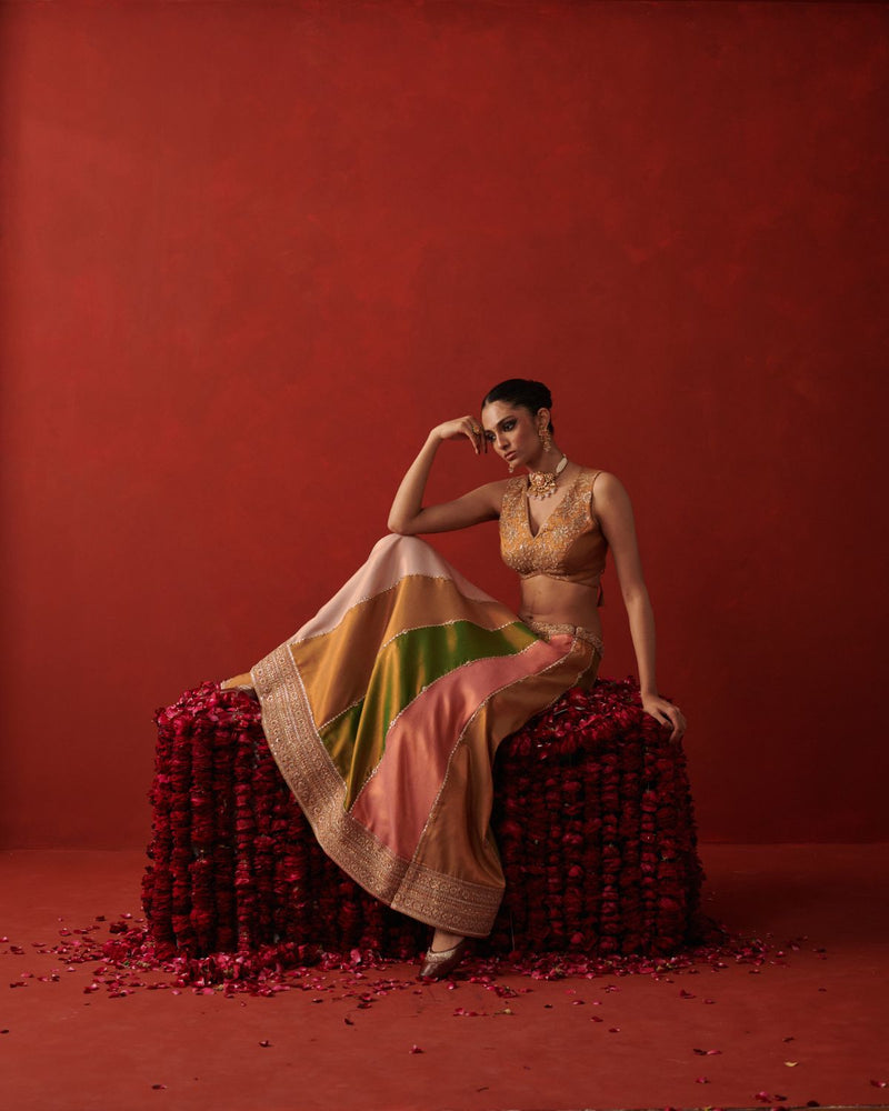 ISHQ-e-GUL & INARA LEHENGA & BLOUSE georgette by Rashika Mittal in multi color for women Worldwide