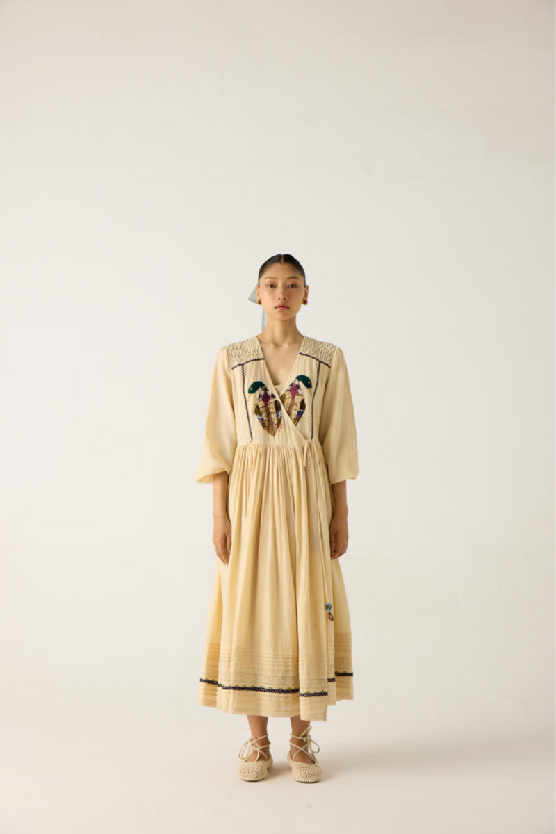 POEM DRESS-IVORY DUCK APPLIQUE cotton by CORD in multi for women Worldwide