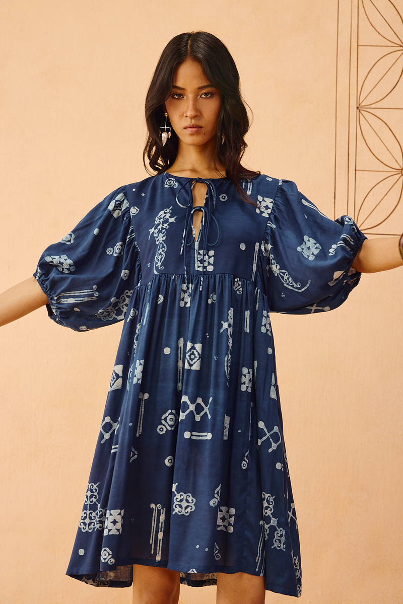 Indigo Wilds Lyocell Dress lyocell dress by SUI in indigo for women Worldwide