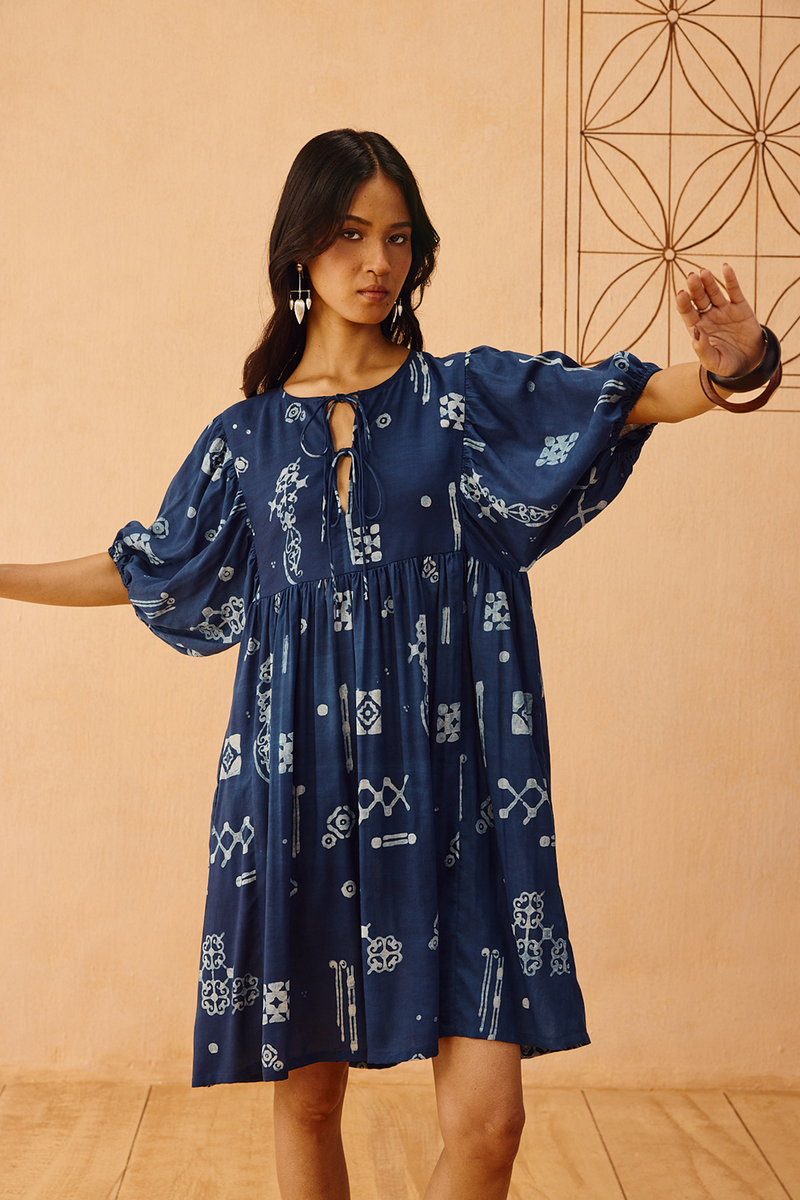 Indigo Wilds Lyocell Dress lyocell dress by SUI in indigo for women Worldwide