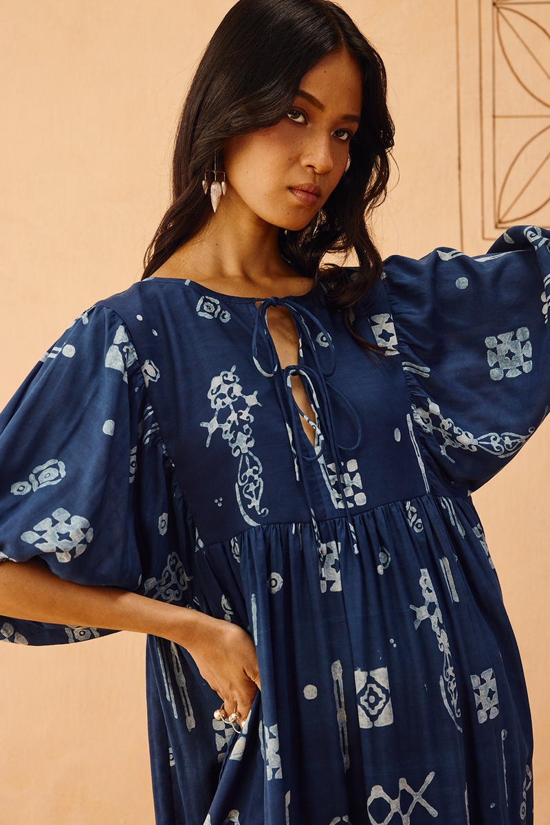 Indigo Wilds Lyocell Dress lyocell dress by SUI in indigo for women Worldwide