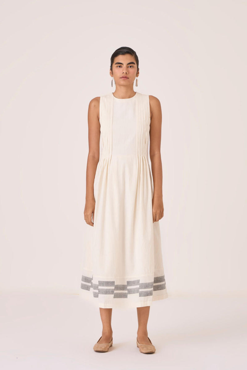Indika Handwoven Dress cotton by The Summer House in white color for women Worldwide