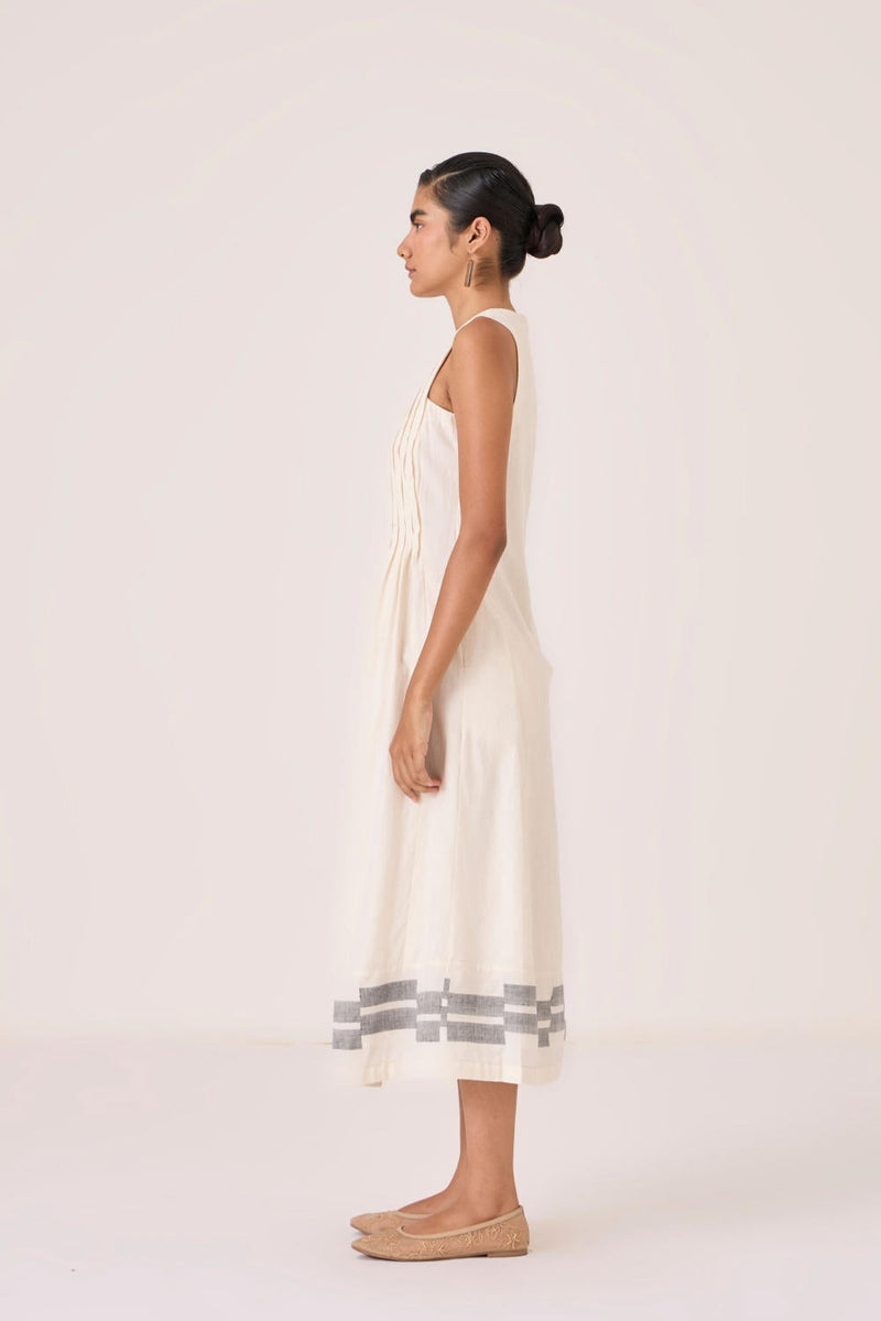 Indika Handwoven Dress cotton by The Summer House in white color for women Worldwide