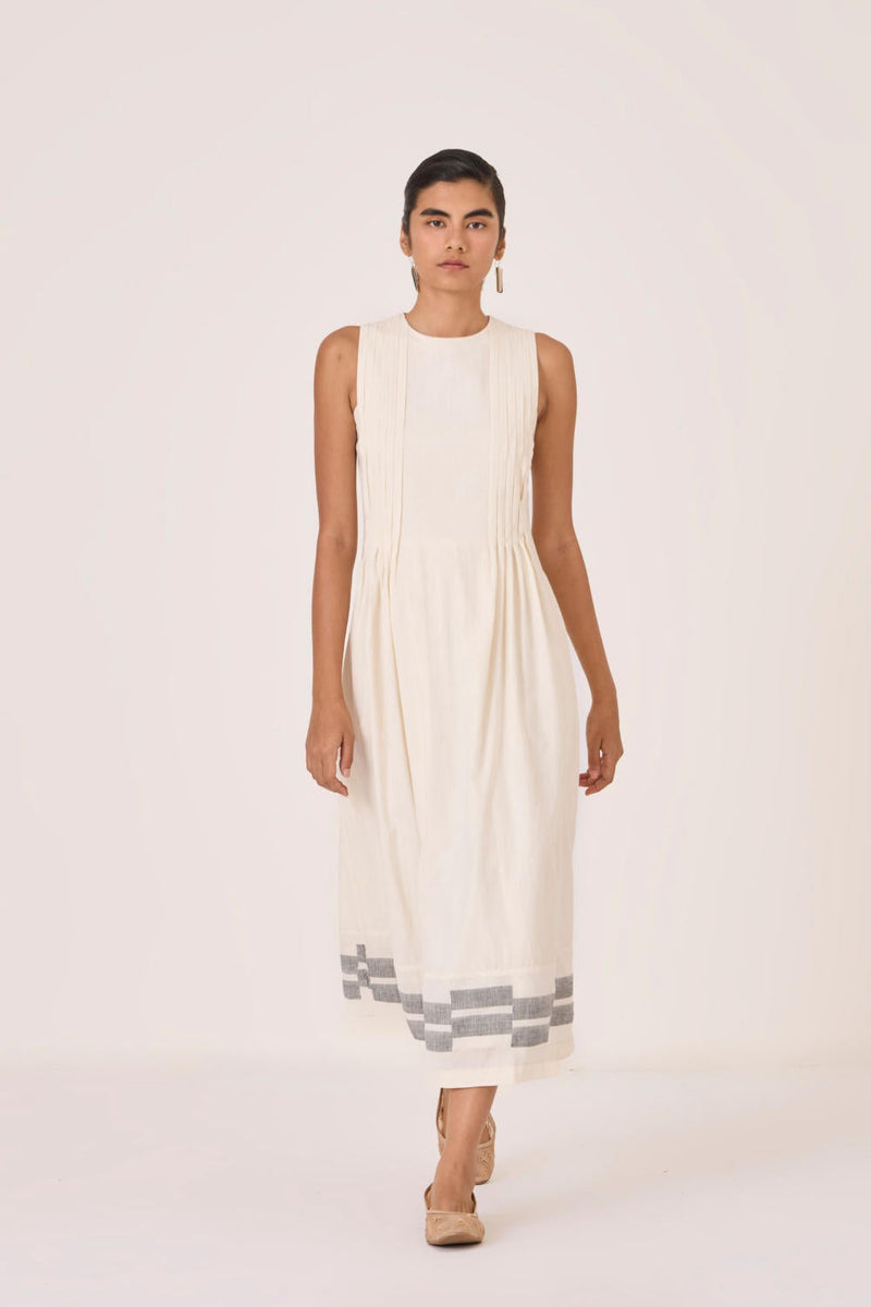 Indika Handwoven Dress cotton by The Summer House in white color for women Worldwide
