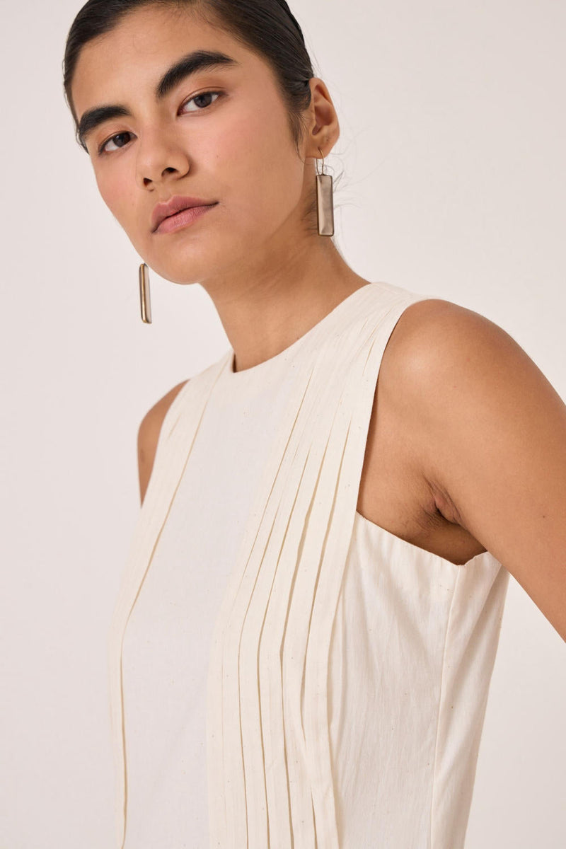 Indika Handwoven Dress cotton by The Summer House in white color for women Worldwide