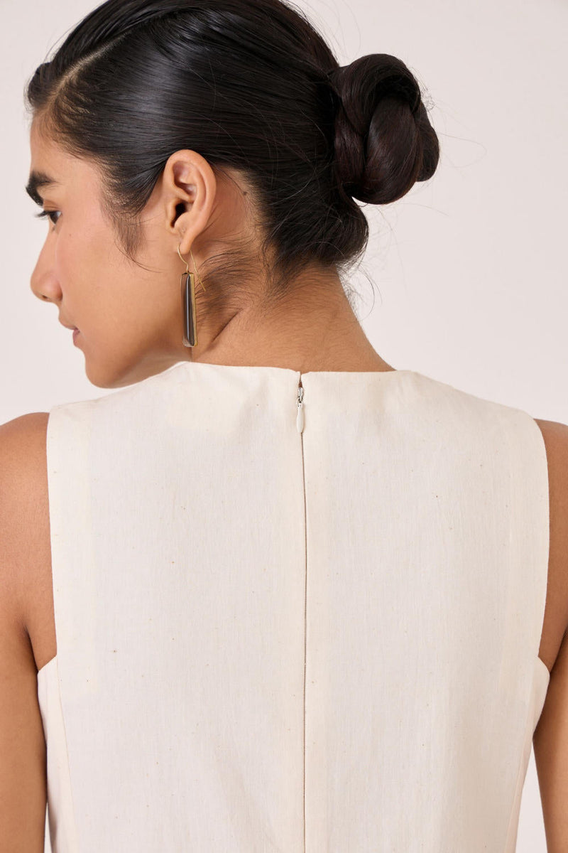 Indika Handwoven Dress cotton by The Summer House in white color for women Worldwide