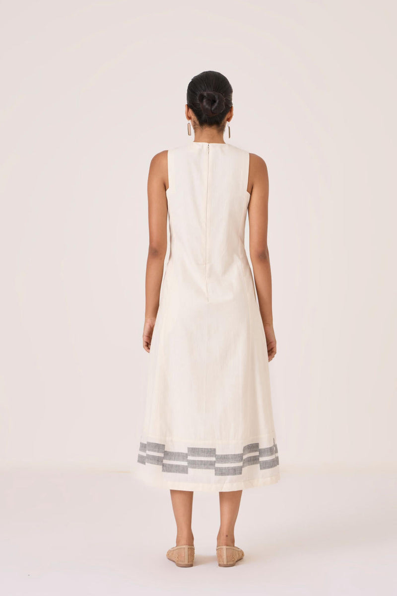 Indika Handwoven Dress cotton by The Summer House in white color for women Worldwide