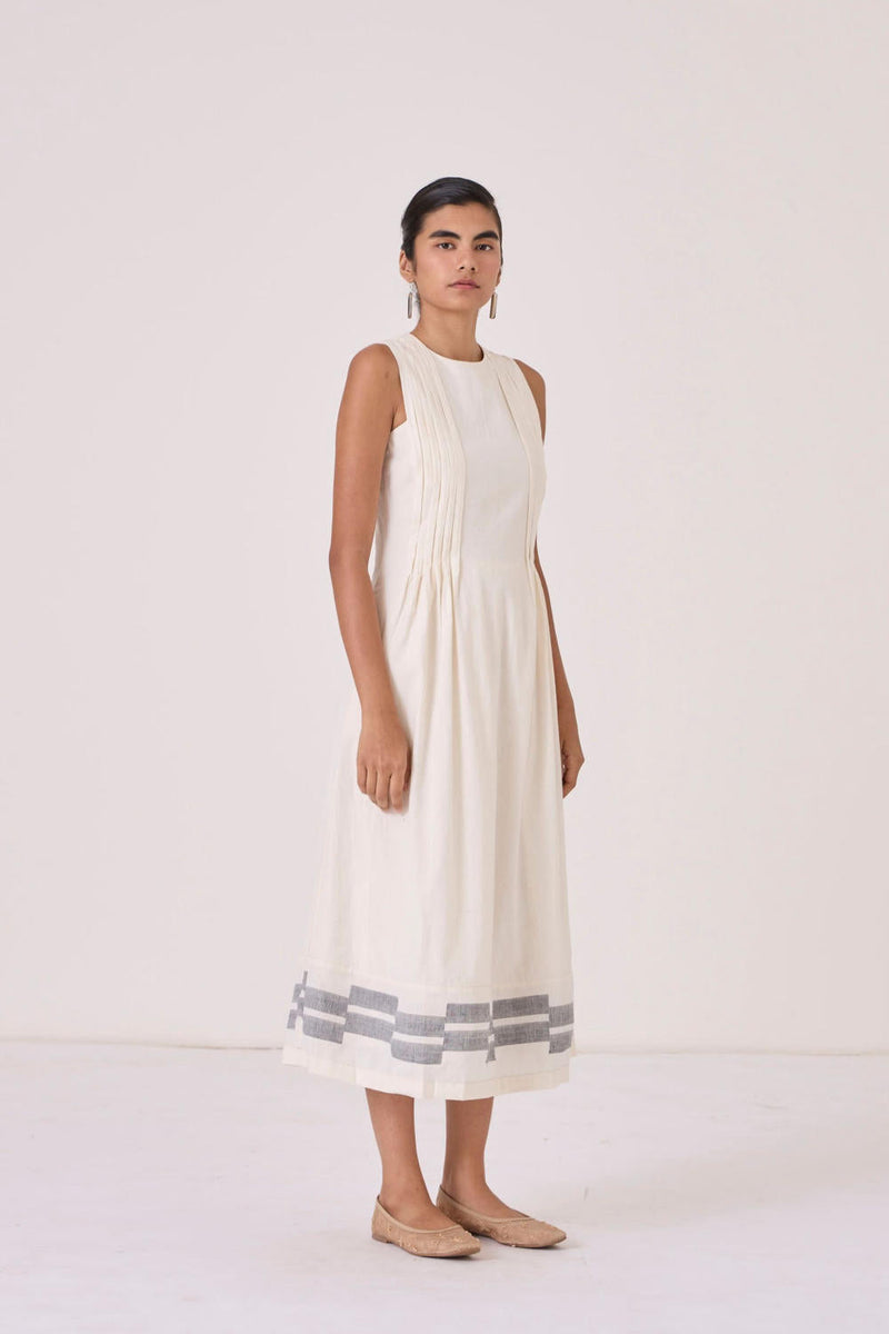 Indika Handwoven Dress cotton by The Summer House in white color for women Worldwide
