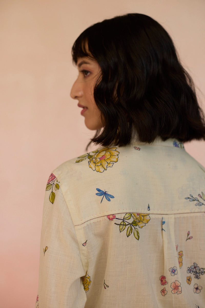 Garden Natural Shirt cotton by Nadiya Paar in white color for women Worldwide