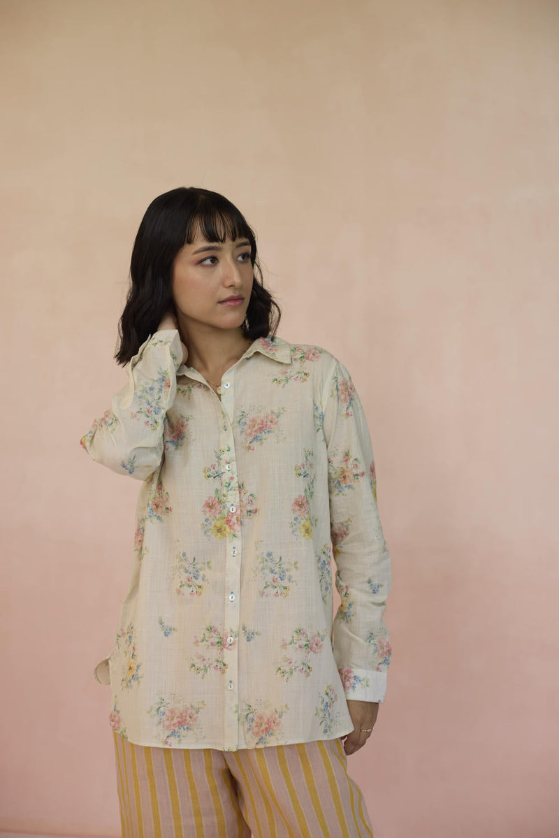 Holly Shirt cotton by Nadiya Paar in white color for women Worldwide