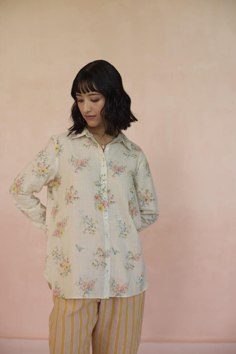 Holly Shirt cotton by Nadiya Paar in white color for women Worldwide
