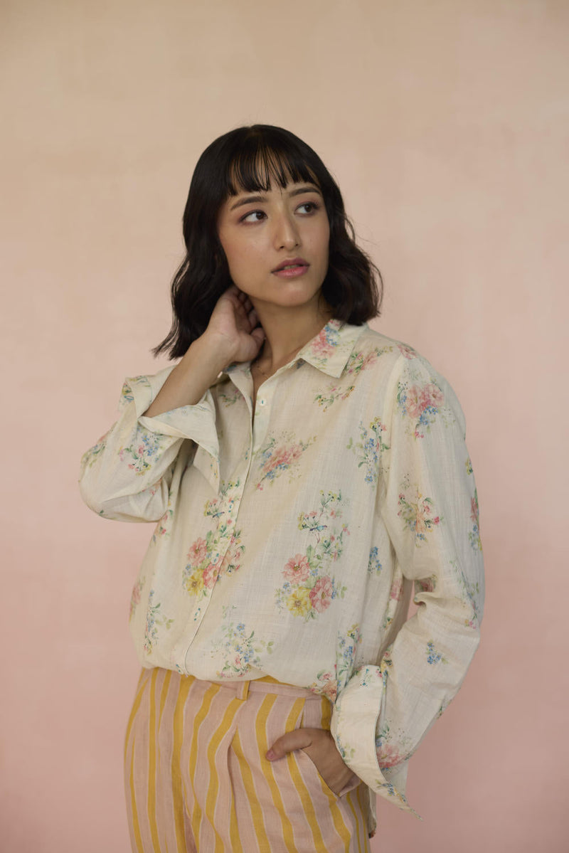 Holly Shirt cotton by Nadiya Paar in white color for women Worldwide