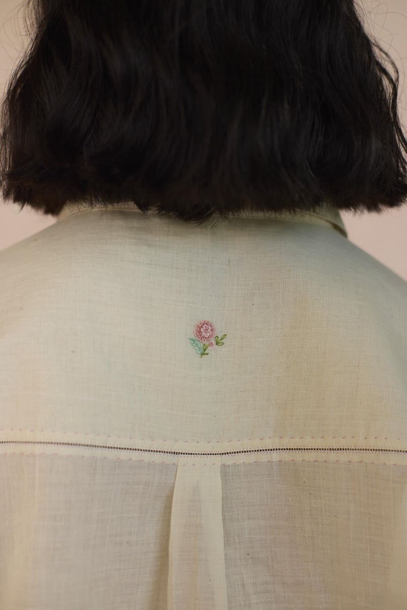 Ditsy Shirt cotton by Nadiya Paar in white color for women Worldwide