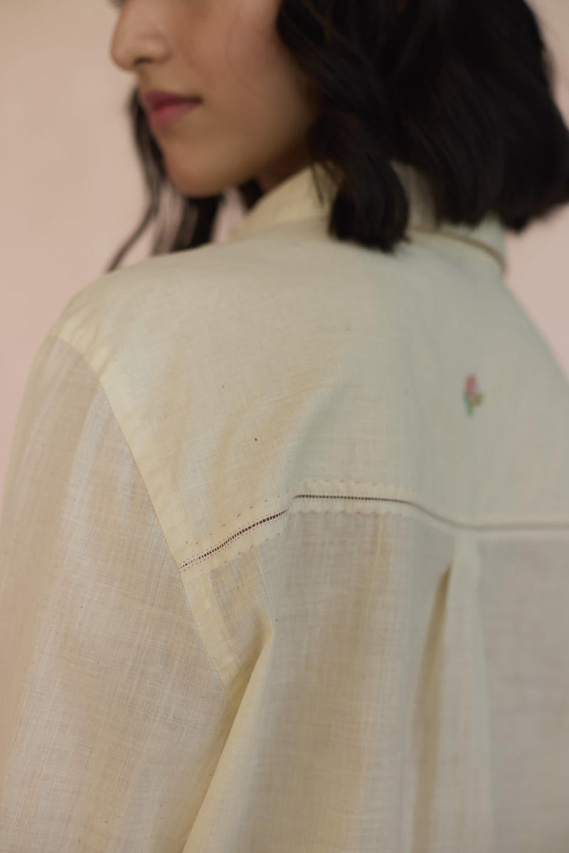 Ditsy Shirt cotton by Nadiya Paar in white color for women Worldwide