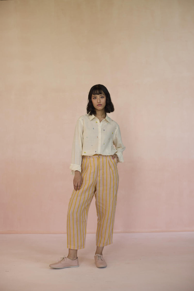 Ditsy Shirt cotton by Nadiya Paar in white color for women Worldwide