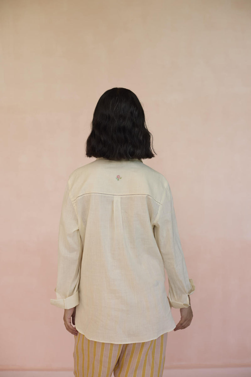 Ditsy Shirt cotton by Nadiya Paar in white color for women Worldwide