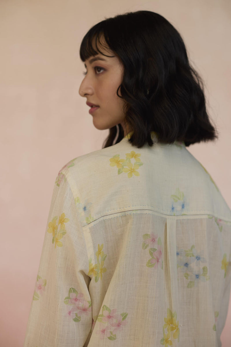 Periwinkle Shirt cotton by Nadiya Paar in white color for women Worldwide