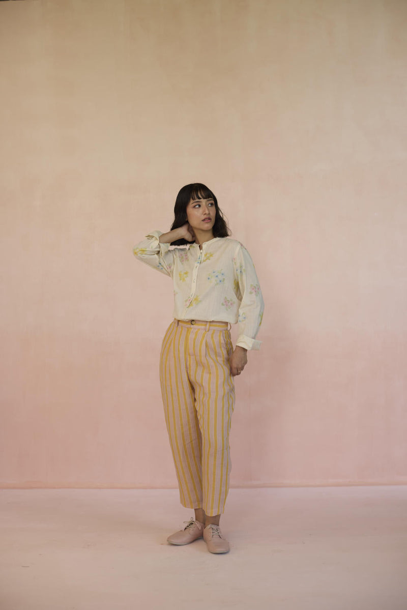 Periwinkle Shirt cotton by Nadiya Paar in white color for women Worldwide
