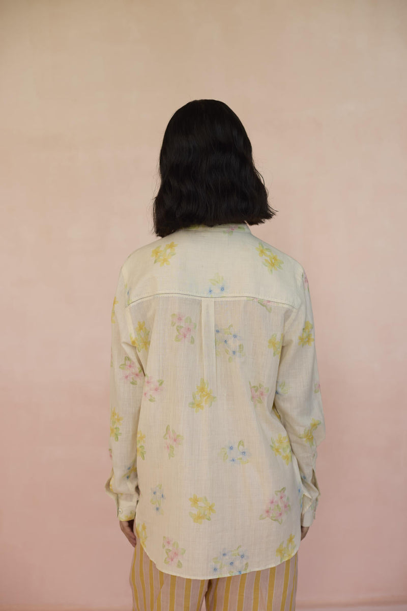 Periwinkle Shirt cotton by Nadiya Paar in white color for women Worldwide
