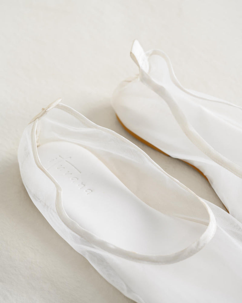 TULLE BALLET FLATS silk by Ituvana in black color for women Worldwide