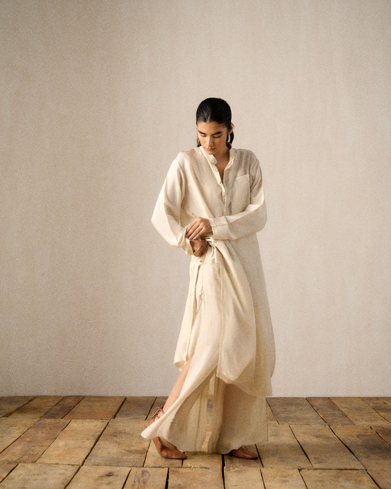 RAYI SILK KURTA SET silk by Ituvana for women Worldwide