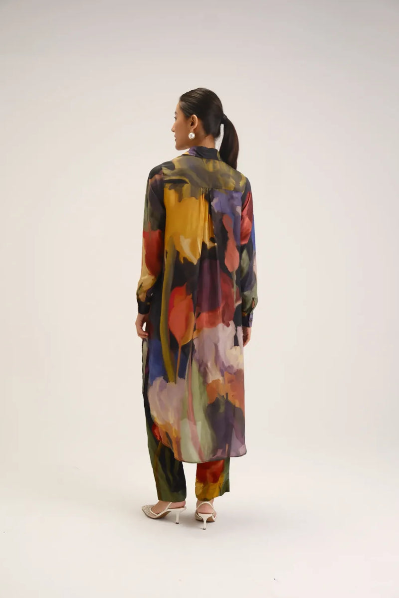 Ivy Wrap Silk Kurta Set silk light kurta set by YAM in multi-color for women Worldwide