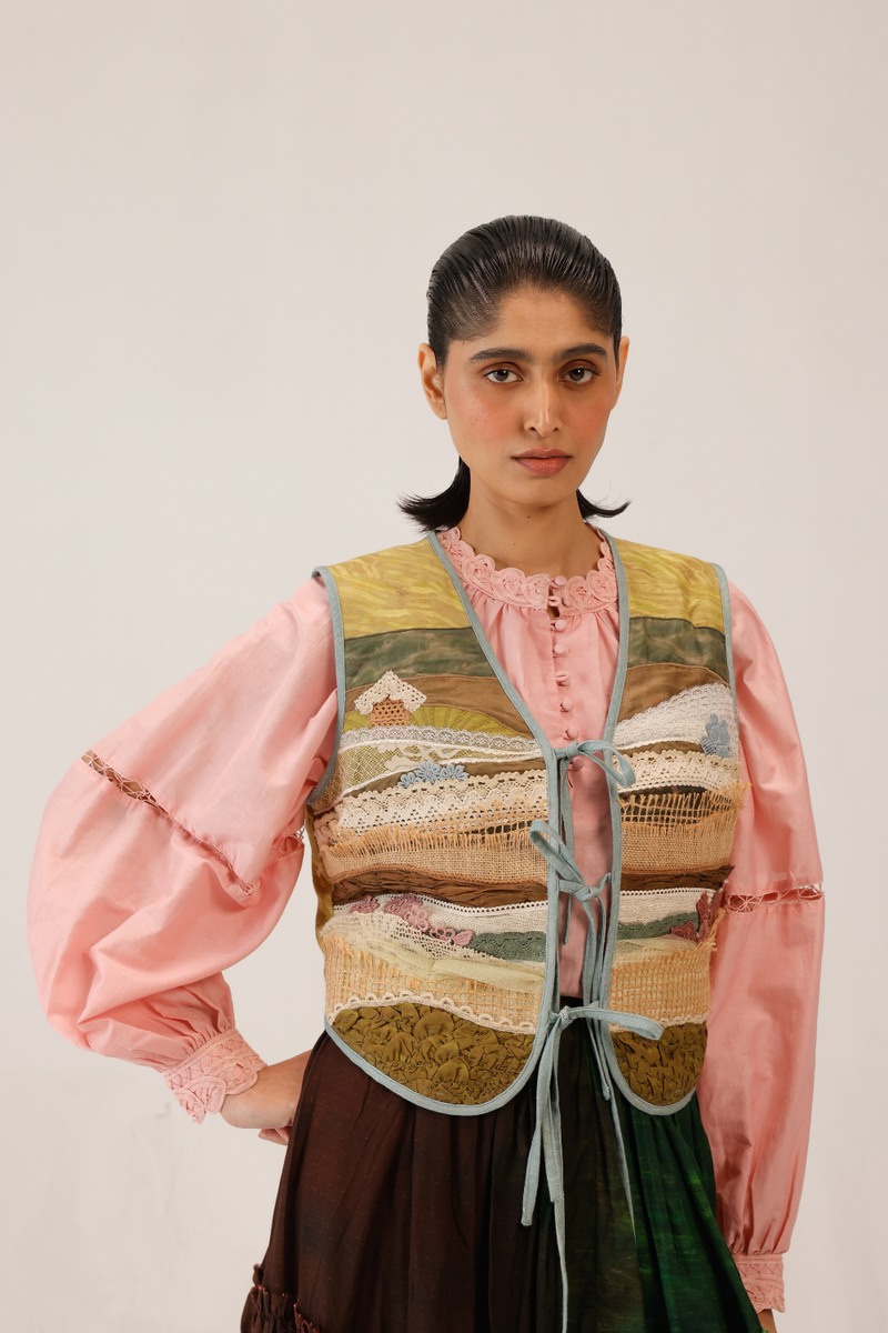 JANET GILET - LACE APPLIQUE by CORD for women Worldwide