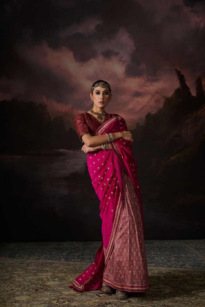 JASMINE SARI chanderi by SWATTI KAPOOR in multi color for women Worldwide