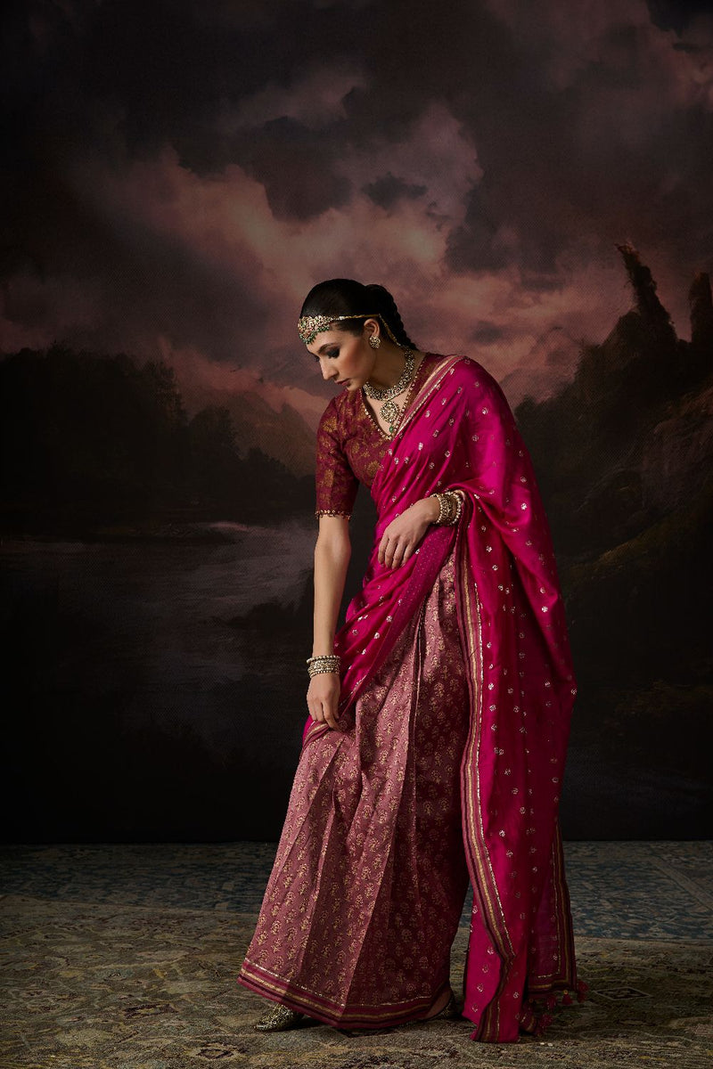 JASMINE SARI chanderi by SWATTI KAPOOR in multi color for women Worldwide