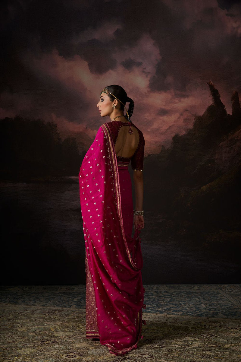 JASMINE SARI chanderi by SWATTI KAPOOR in multi color for women Worldwide