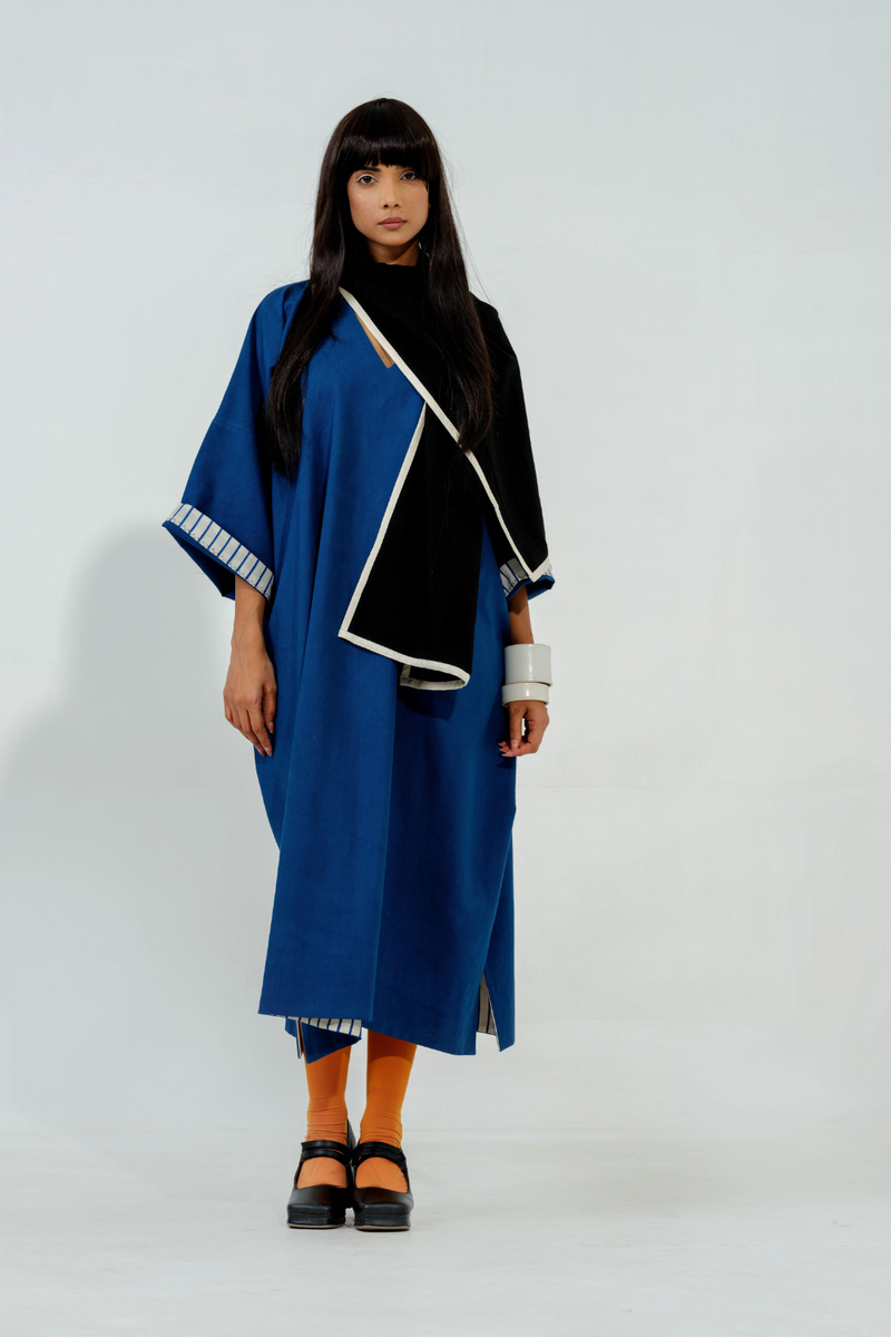 Jasmine CB Dress cotton matty dresses by Stoique in electric blue, black, natural for women Worldwide