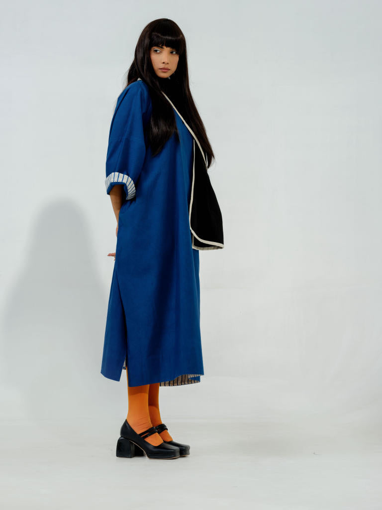 Jasmine CB Dress cotton matty dresses by Stoique in electric blue, black, natural for women Worldwide