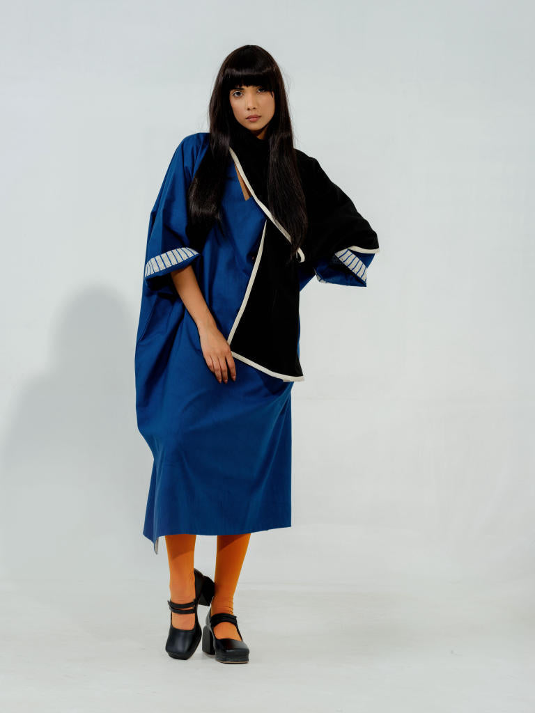 Jasmine CB Dress cotton matty dresses by Stoique in electric blue, black, natural for women Worldwide