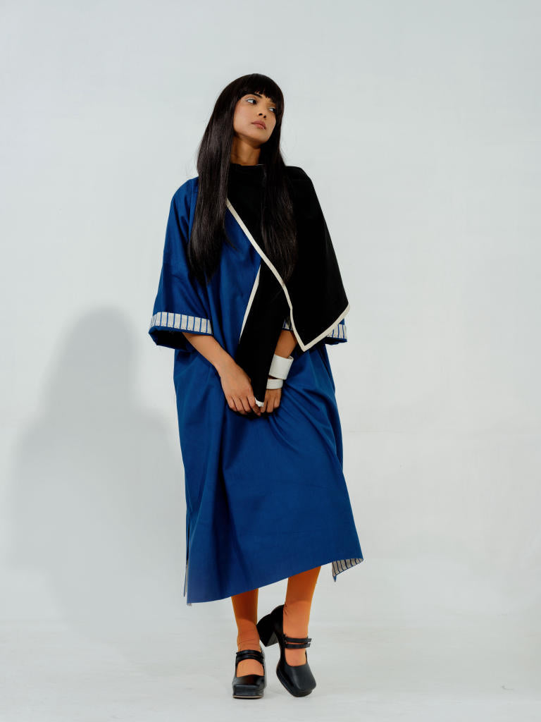 Jasmine CB Dress cotton matty dresses by Stoique in electric blue, black, natural for women Worldwide