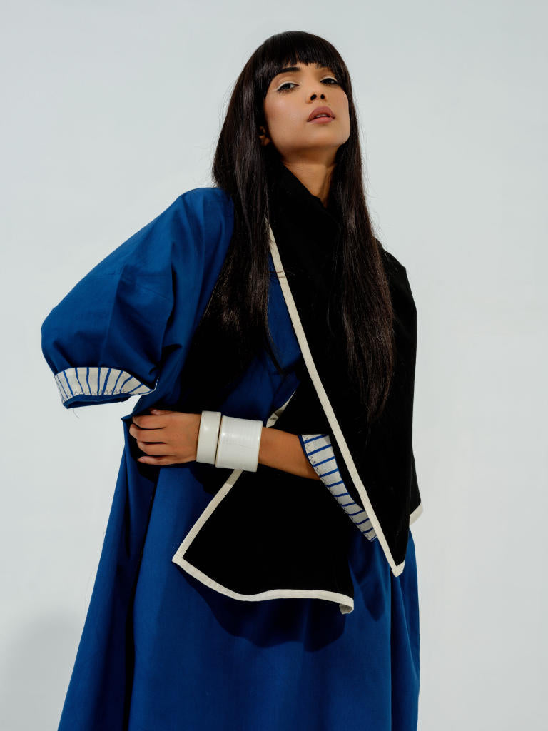 Jasmine CB Dress cotton matty dresses by Stoique in electric blue, black, natural for women Worldwide